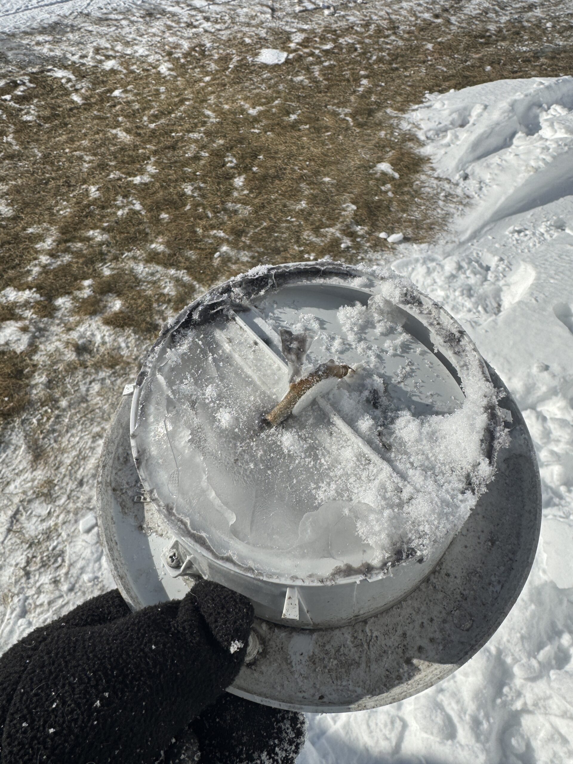 Frozen Dryer Vent Opening